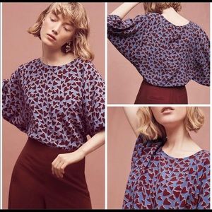 Maeve | Puff Sleeve Heart Top | Anthropologie NWOT